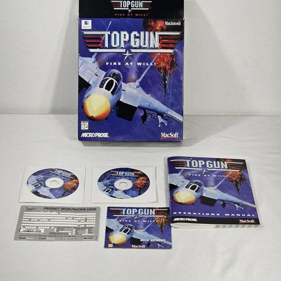 Top Gun Fire at Will Video Game, Original Box, Macintosh 1997 - Picture 7 of 8